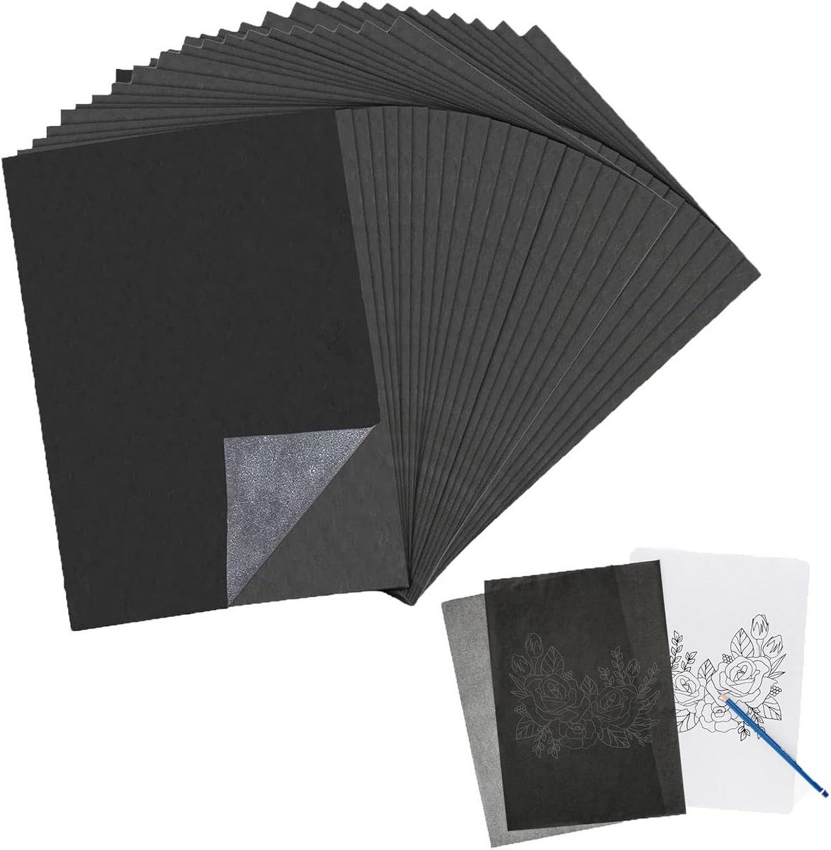 Koolpapier A4 Grafiet Transferpapier voor Tekenen en Knutselen, 200 Vellen