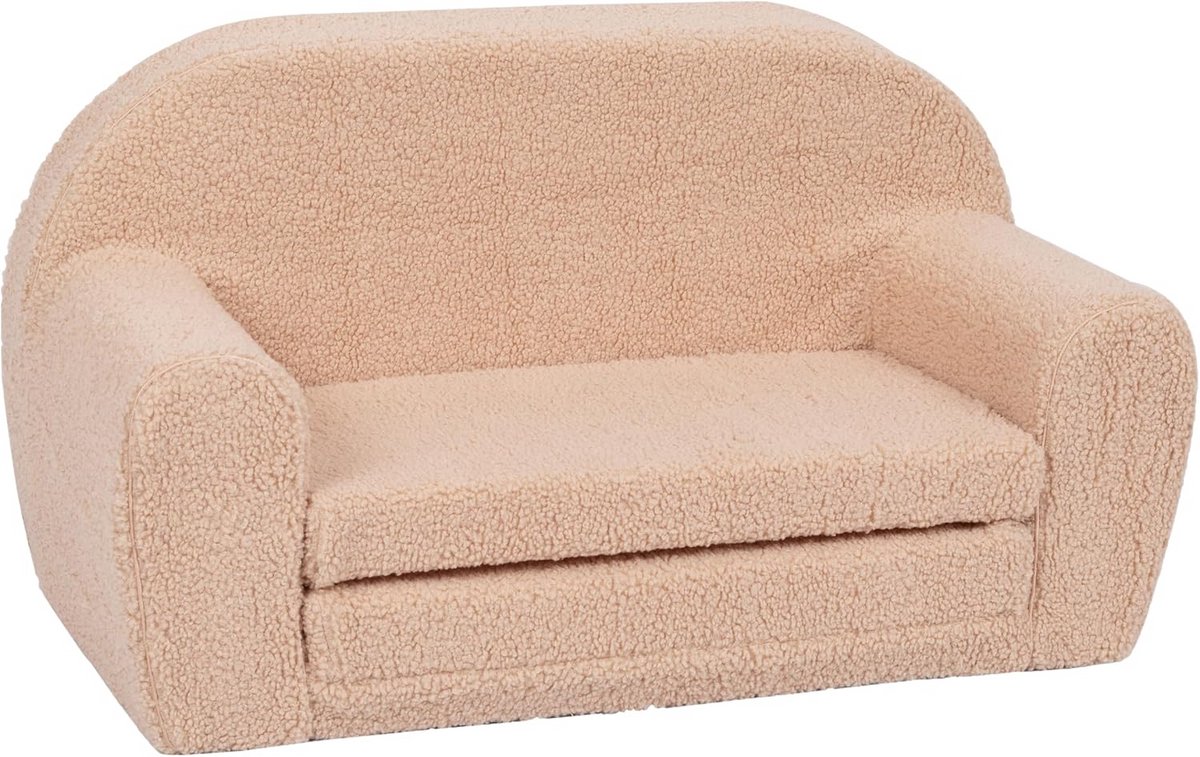 Kindersofa, zacht pluche beige