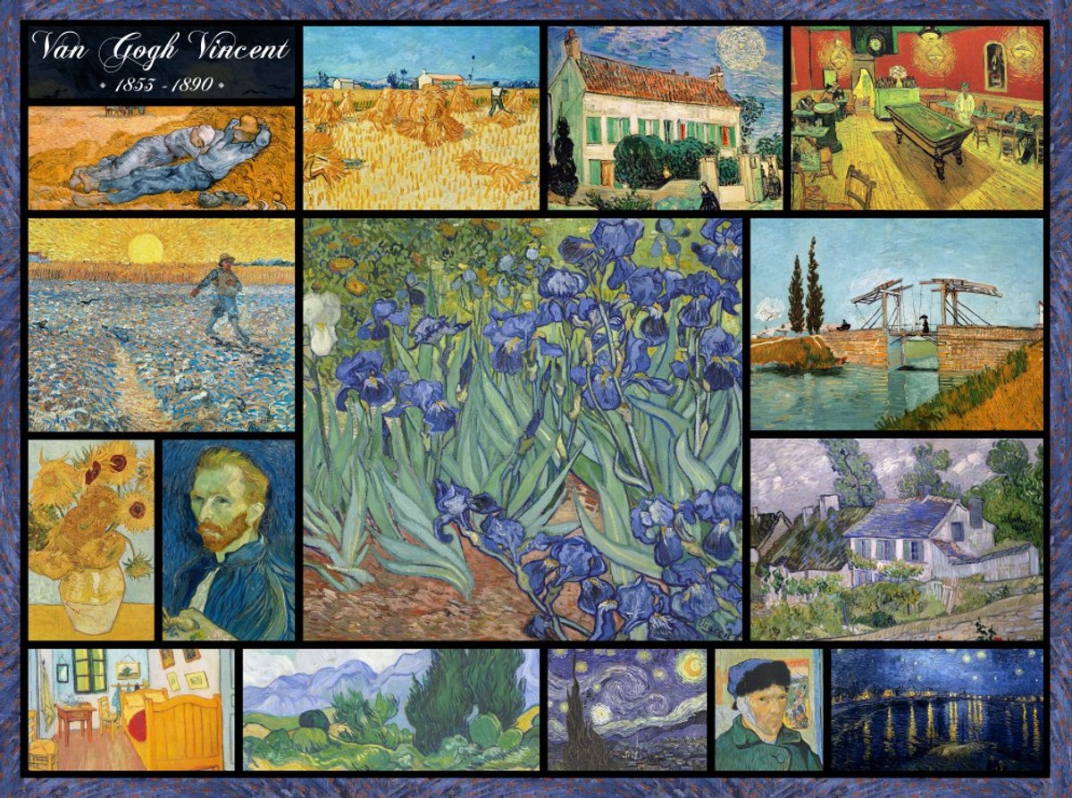 Grafika puzzel Collage - Vincent Van Gogh - 2000 stukjes kunst puzzel.