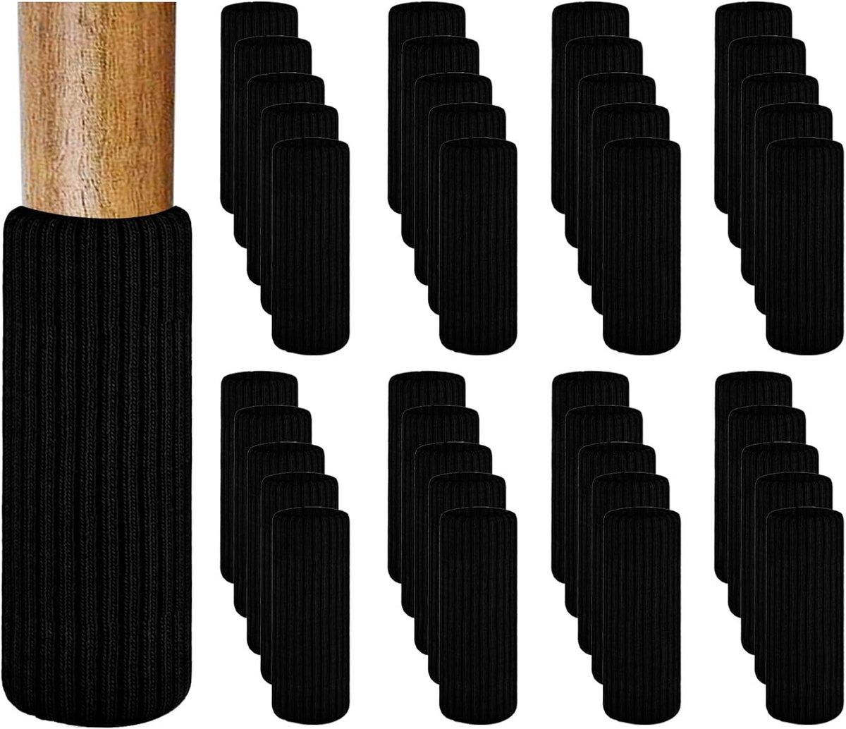 40x Stoelpootbeschermers Gebreid - Geluidsarm Schuiven voor Houten Vloeren