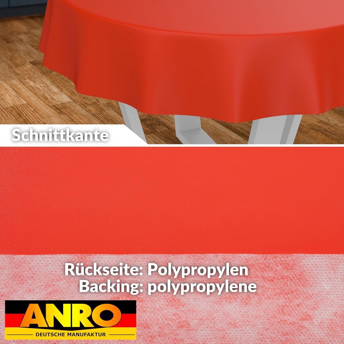 Rond Tafelkleed Afwasbaar - Tuin en Binnen Beschermend Tafelzeil - Diameter 100 cm - Rood