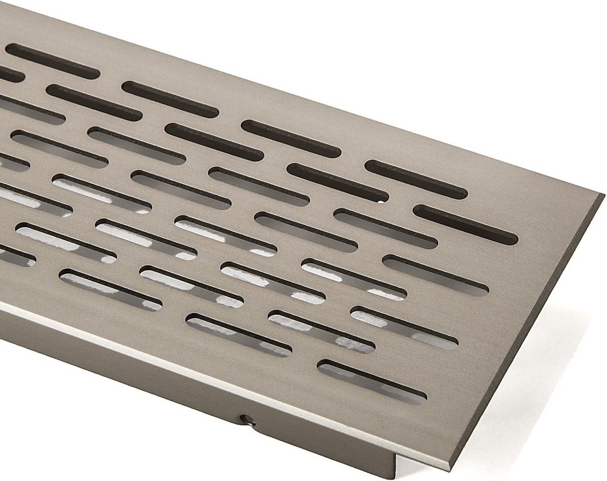 Ventilatierooster Ovaal Geperforeerd 750mm Inbouw RVS Look Aluminium
