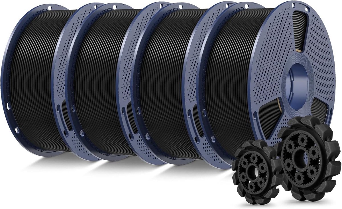 4KG PLA+ 2.0 Filament 1.75mm Zwart - Sterker en Robuuster Hogesnelheid 3D Printer Filament