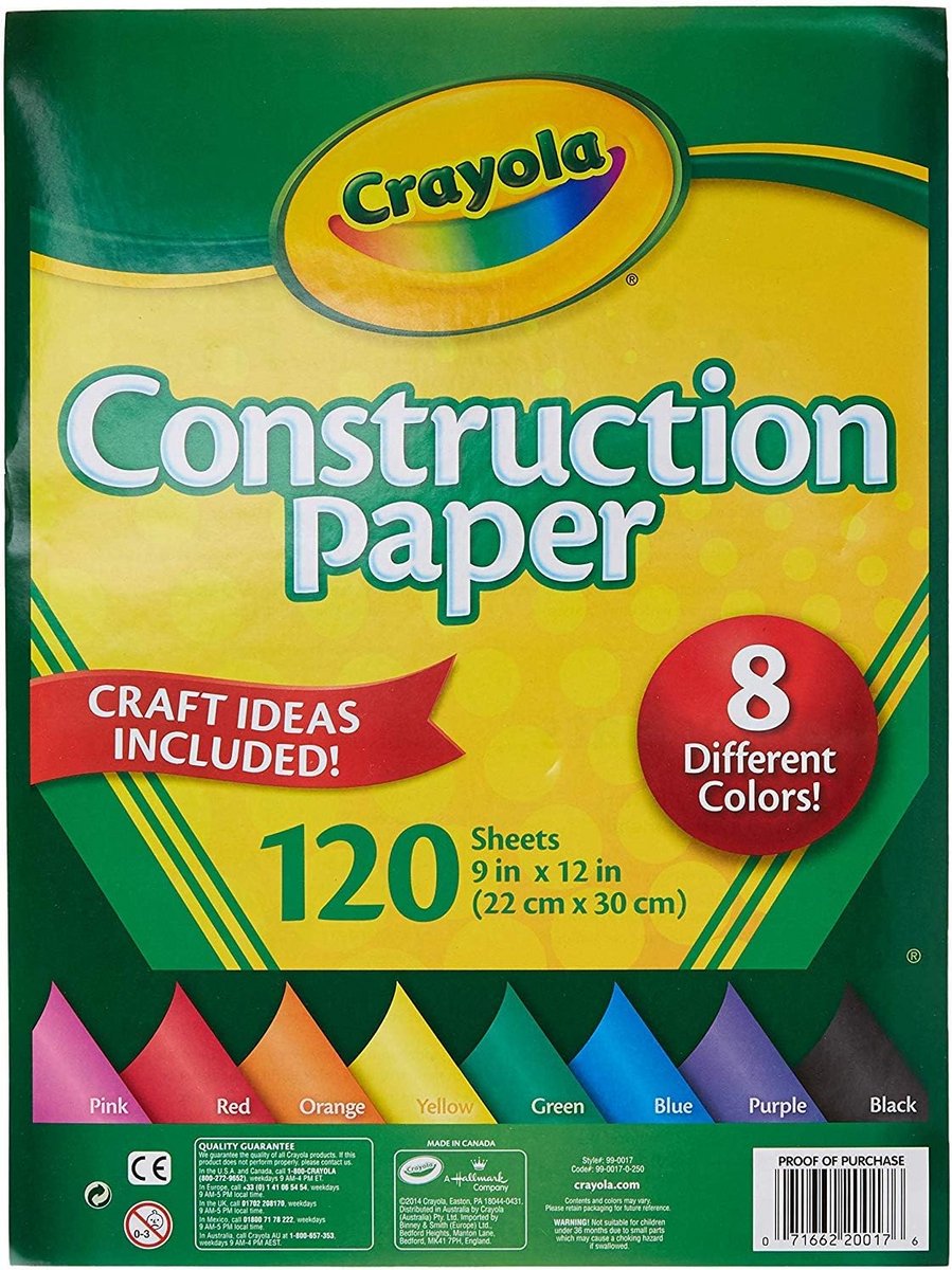 Groot Pak Knutselpapier in 8 Verschillende Kleuren - 120 Vellen