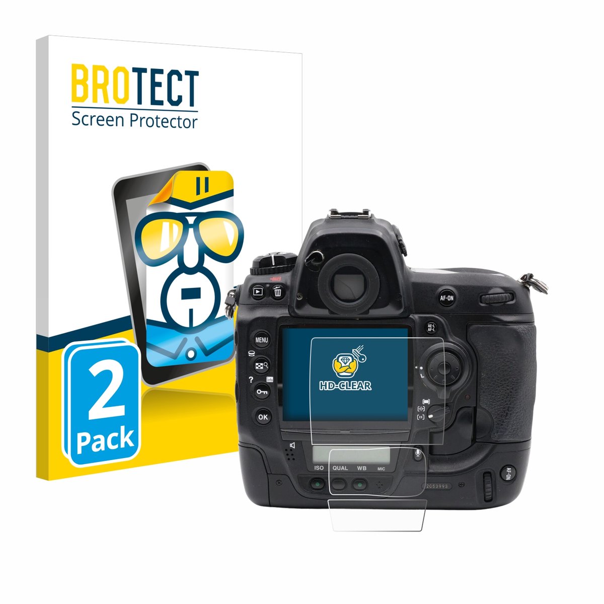 BROTECT - Screenprotector voor Nikon D3x - Folie Beschermfolie transparant 2 Stuks