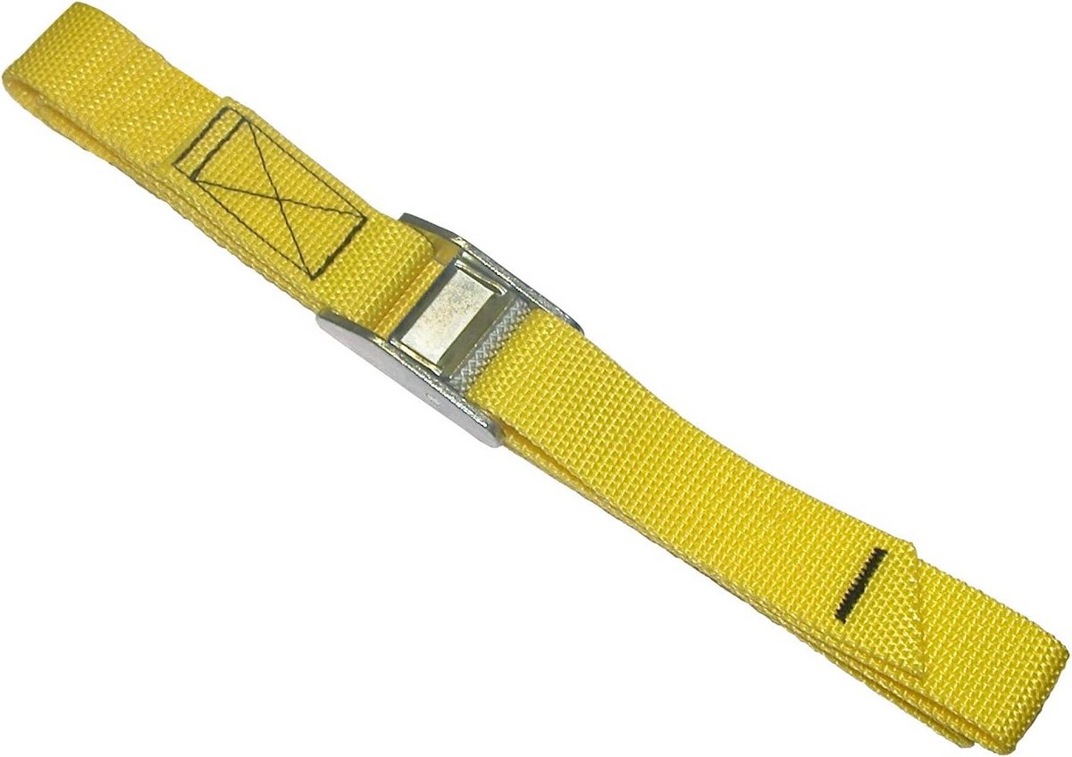 Set van 2 Spanbanden met Gesp - 120 cm Geel voor Vastzetten van Bagage en Bundels