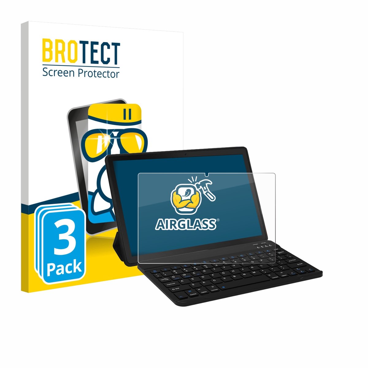 Screenprotector 3 Stuks voor Laptok YXPA7LBK 11" Beschermglas transparant