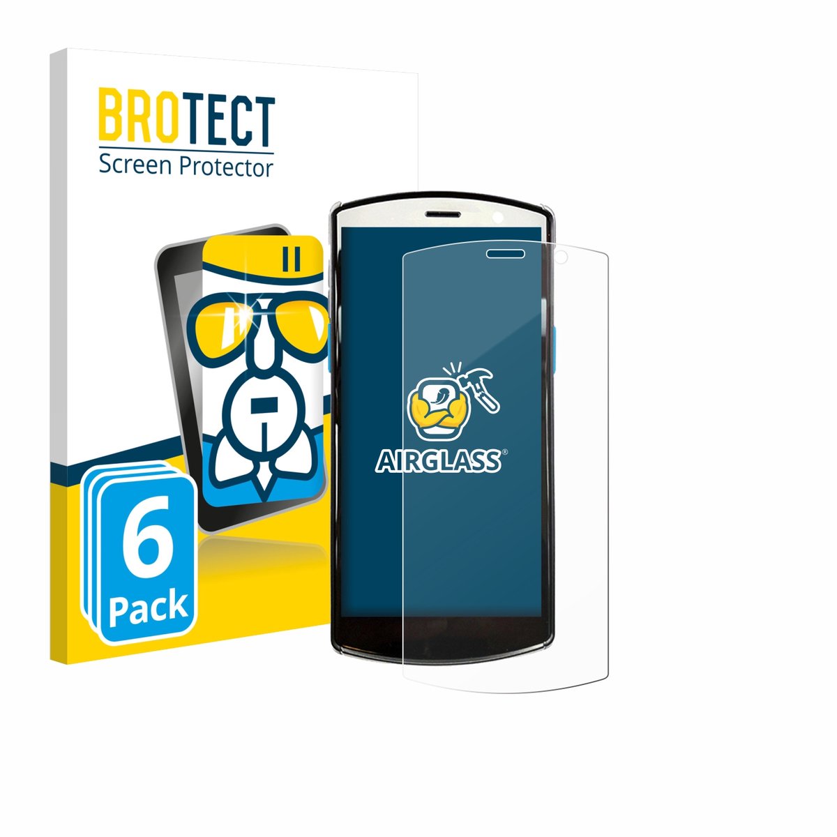 Screenprotector 6 Stuks voor Unitech EA510 Beschermglas transparant