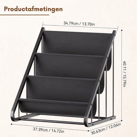 Système de rangement LP SNJY® - Support vinyle - Étagère à disques - 30,6P x 37,4L x 40,1H cm - Zwart