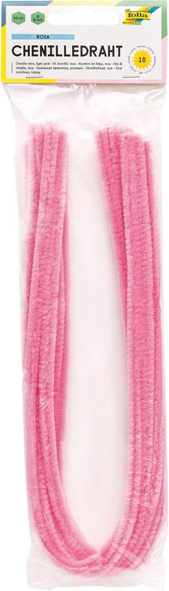 Knutseldraad Chenilledraad Pijpenragers Roze - 10 Stuks - 8mm x 50cm voor Kinderen