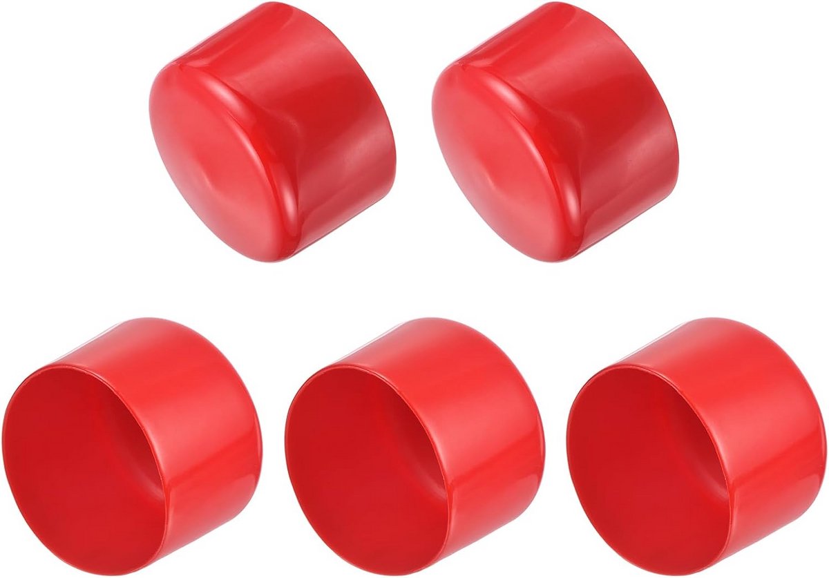 Set van 5 Rubber Eindkappen 60mm ID - Beschermdoppen voor Ronde Buis en Schroeven