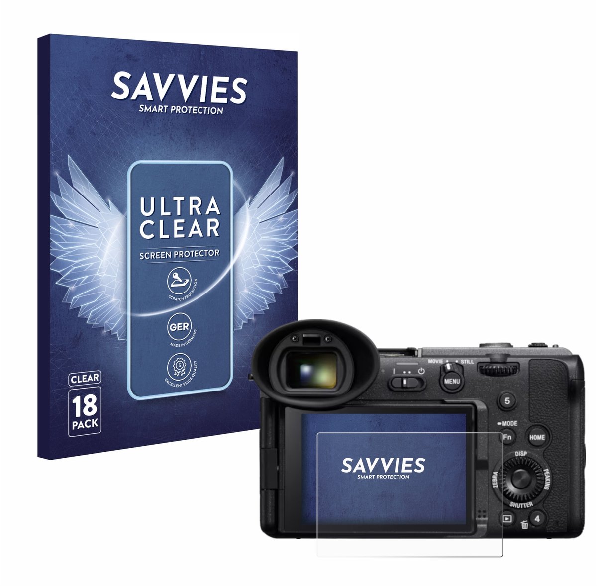 Savvies - Screenprotector voor Sony Cinema Line FX2 - Folie Beschermfolie transparant 18 Stuks
