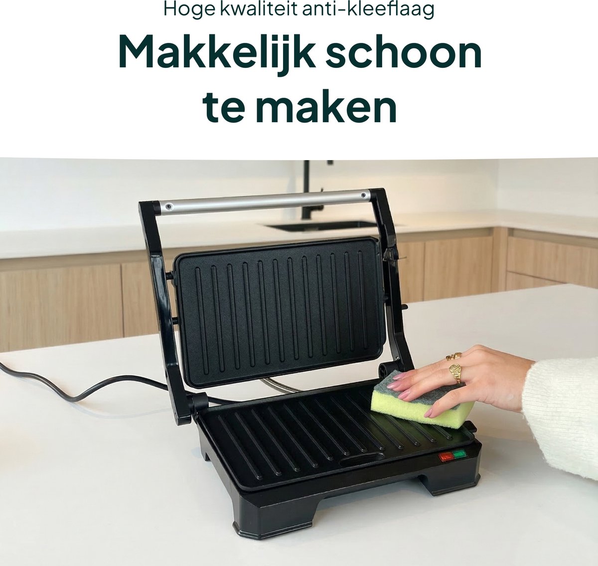 Tosti Apparaat voor 2 Tosti's - Grill IJzer - Contactgrill - Panini - Apparaten - Uitklapbaar - Vivid Green — cadeau in Kookcadeaus - foto 8