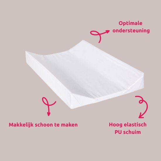 MamaLoes Aankleedkussen - 67 x 44 cm - Wit - Verschoonkussen - Waskussen Baby