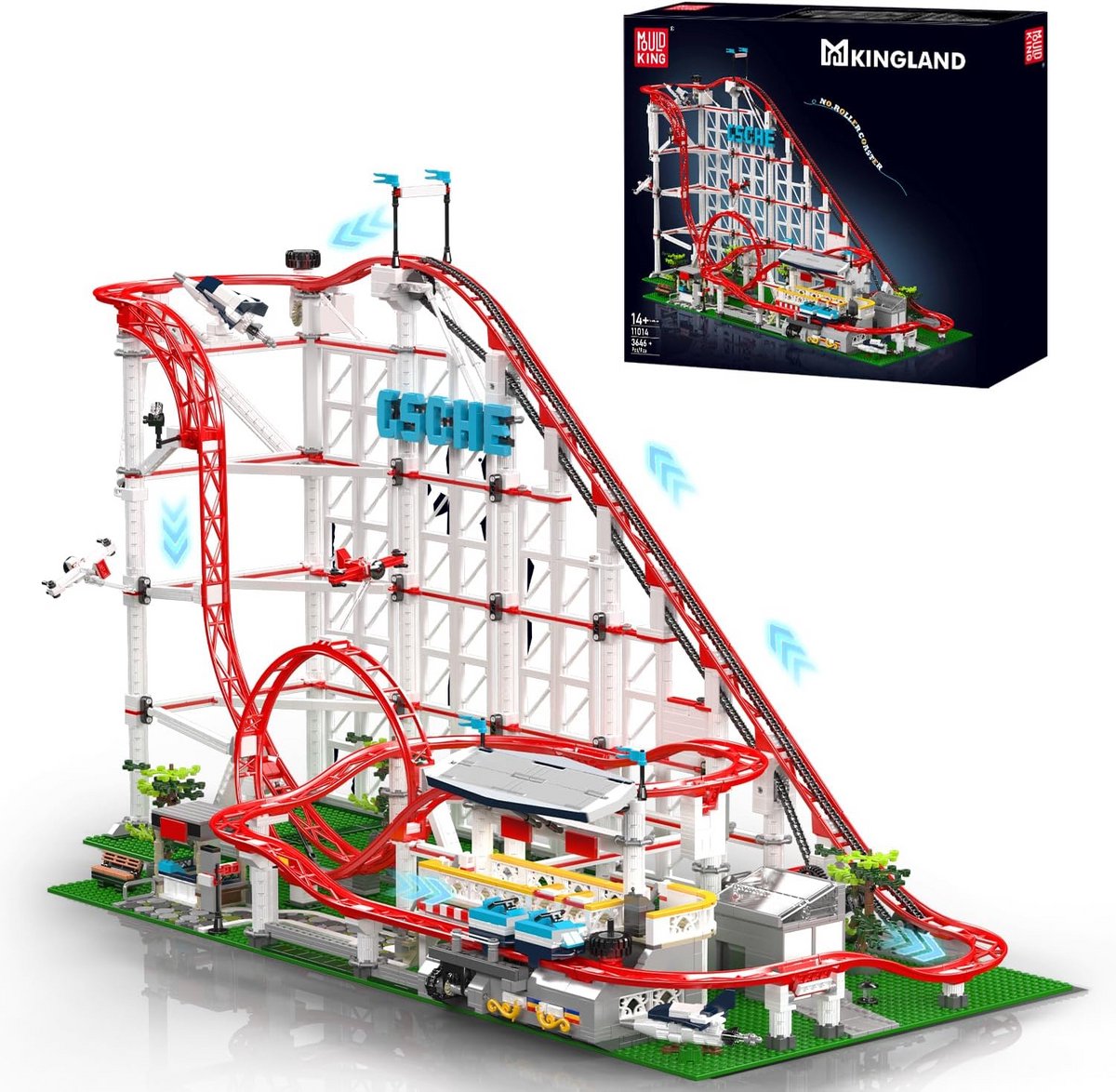 Achtbaan Bouwset - STEM Model - Creatief Bouwen - Gemotoriseerde Baan - 3646 Stukken - Verschillende Kleuren