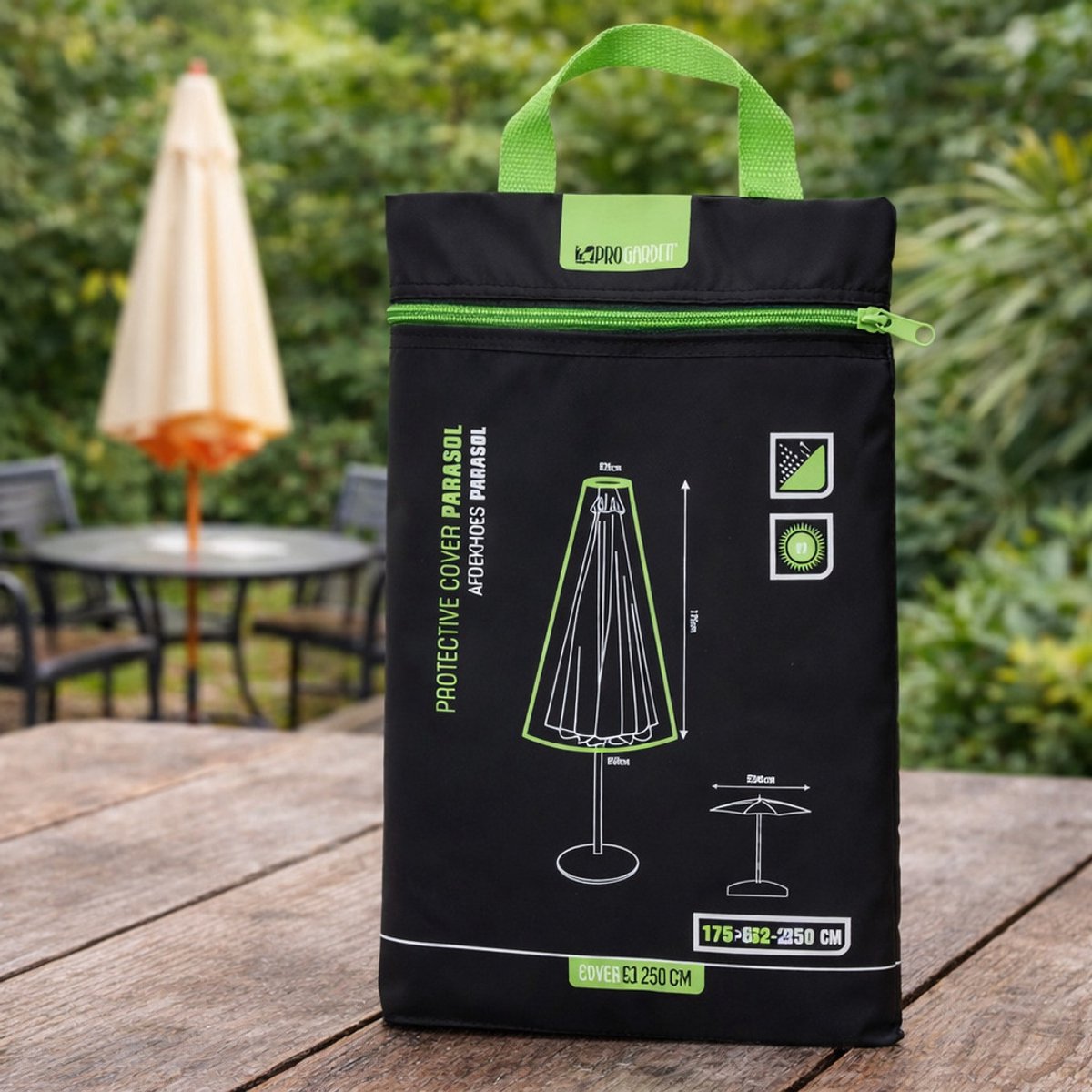 HOME ESSENTIALS Afdekhoes voor ParasolZwart