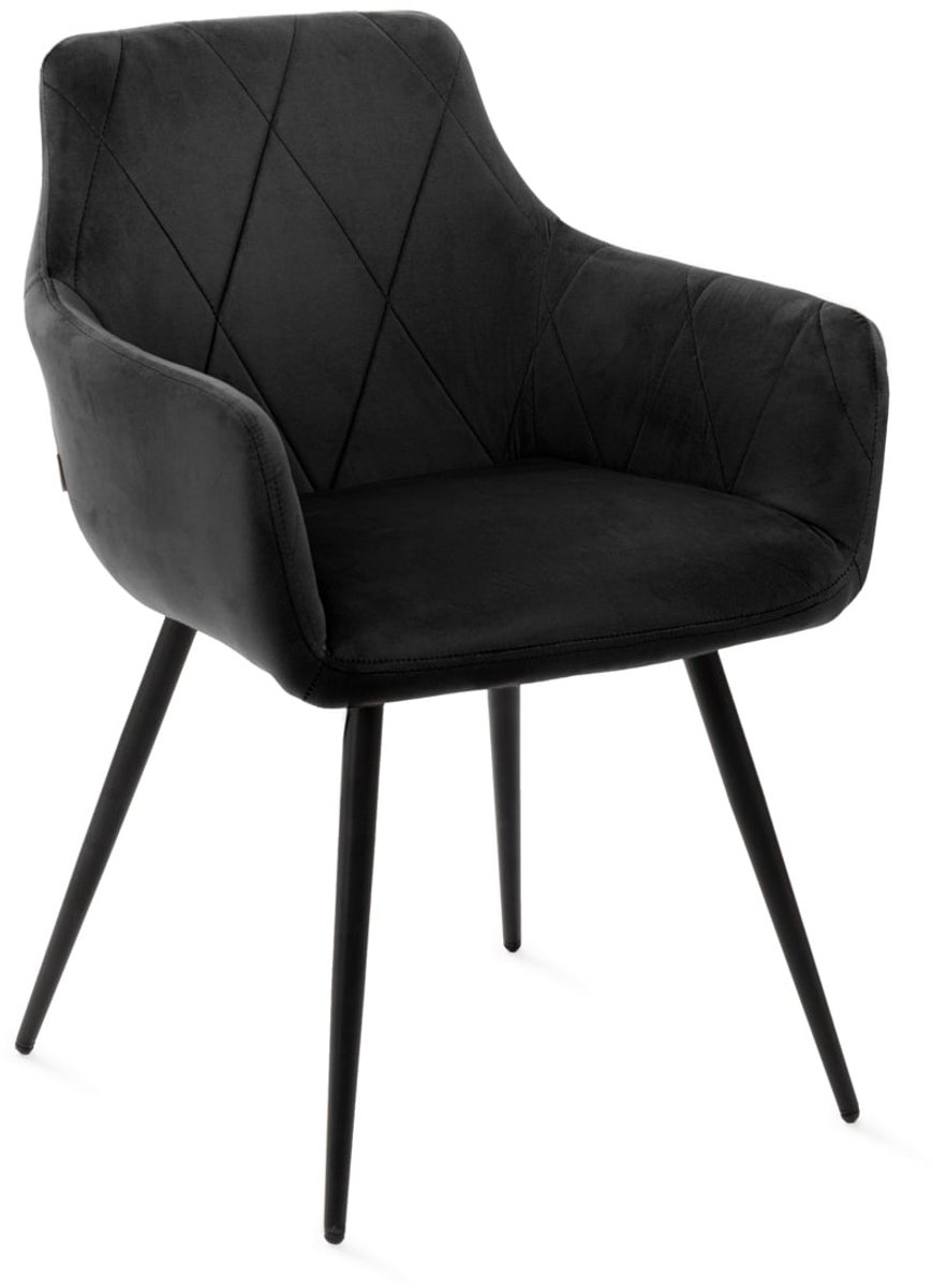 HOMLA - Chair - FELLICE - Velour Zwart - 56x61x86 cm