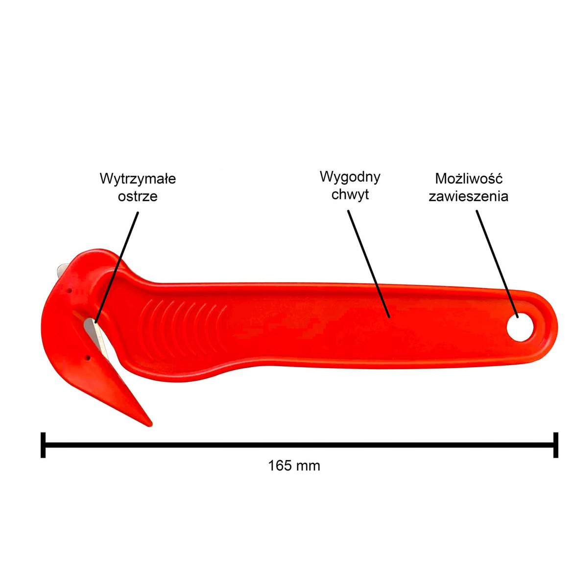 Heykapak - Veiligheidsmes voor Karton - Rood - 165mm - Kunststof en Metaal