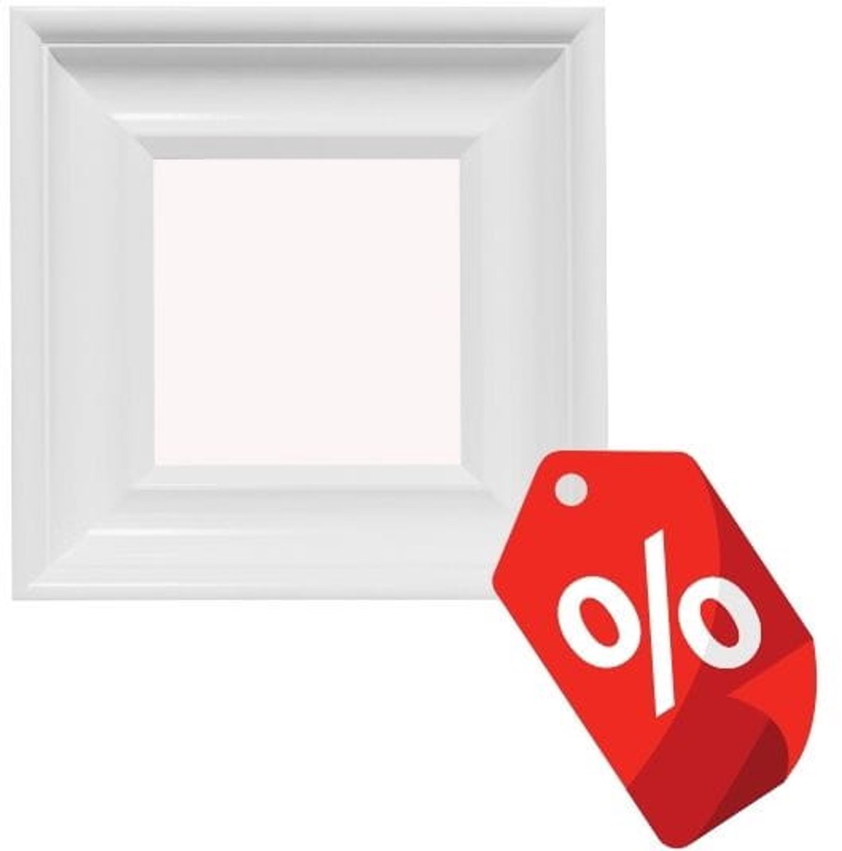 BD art - Klassieke Houten Spiegel - 35x35 cm - Wit