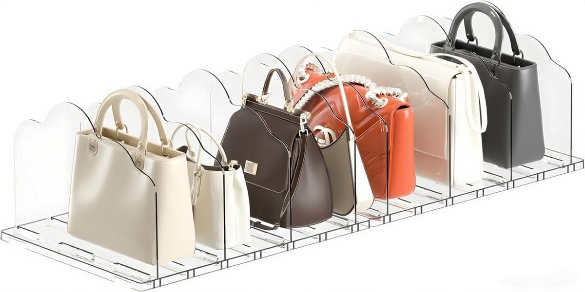 Handtas Opberger - Kast Organizer - Ruimte Besparen - Transparant Acryl - 17x50x24cm - Helder