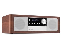Premium DAB radio - Audizio Lunata - Bluetooth radio met CD speler - High-end speakers - Hout/zilver