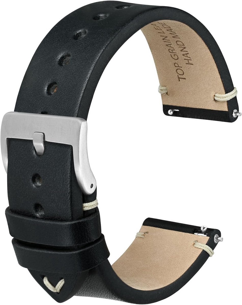 Leren Horlogeband - Top Grain Band - Dagelijks Gebruik - Snelsluit Veerpen - 18 20 22 mm