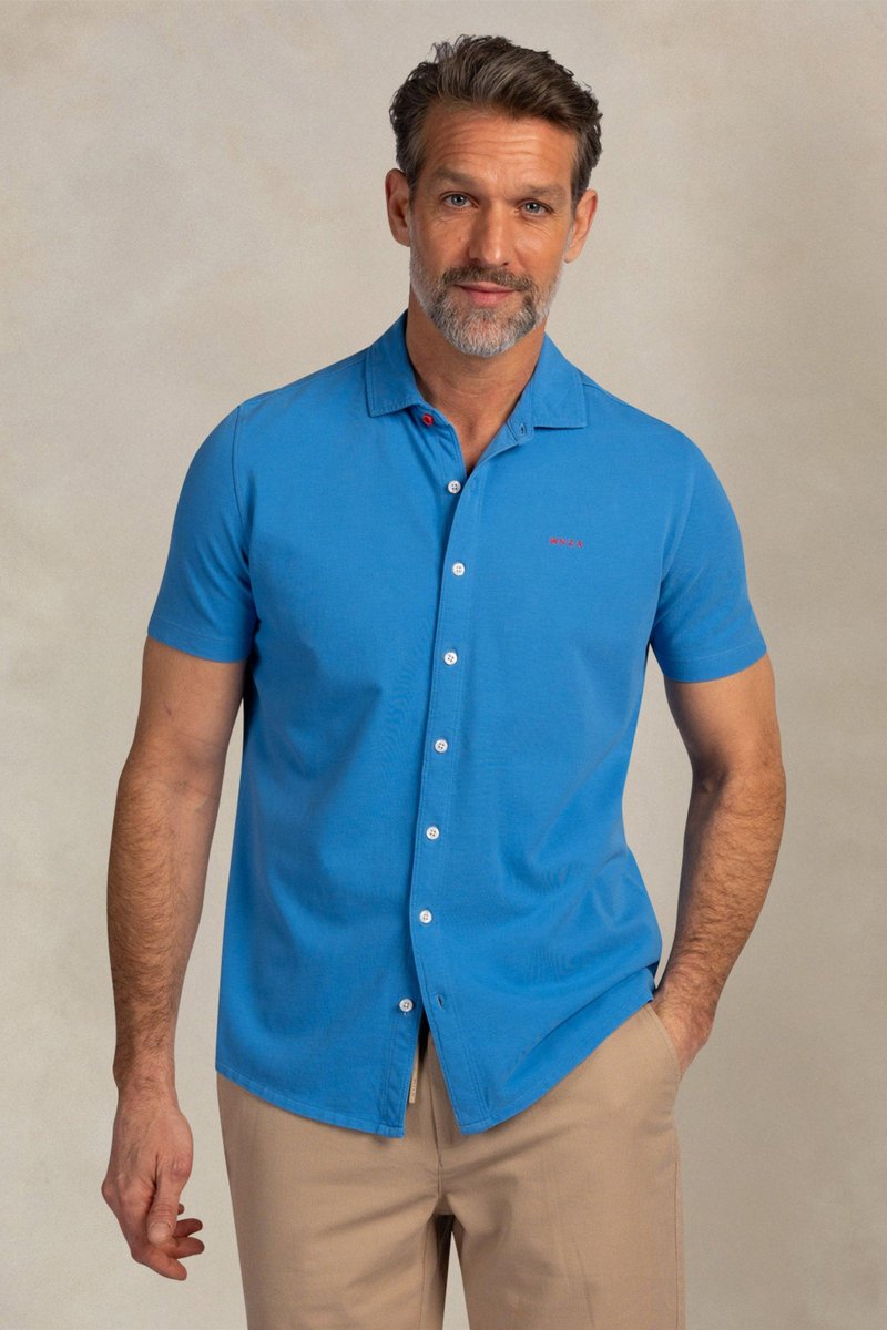 New Zealand Auckland Overhemd Shirt Short Sleeve 26cn590s 2602 Sailing Blue Mannen Maat - 3XL