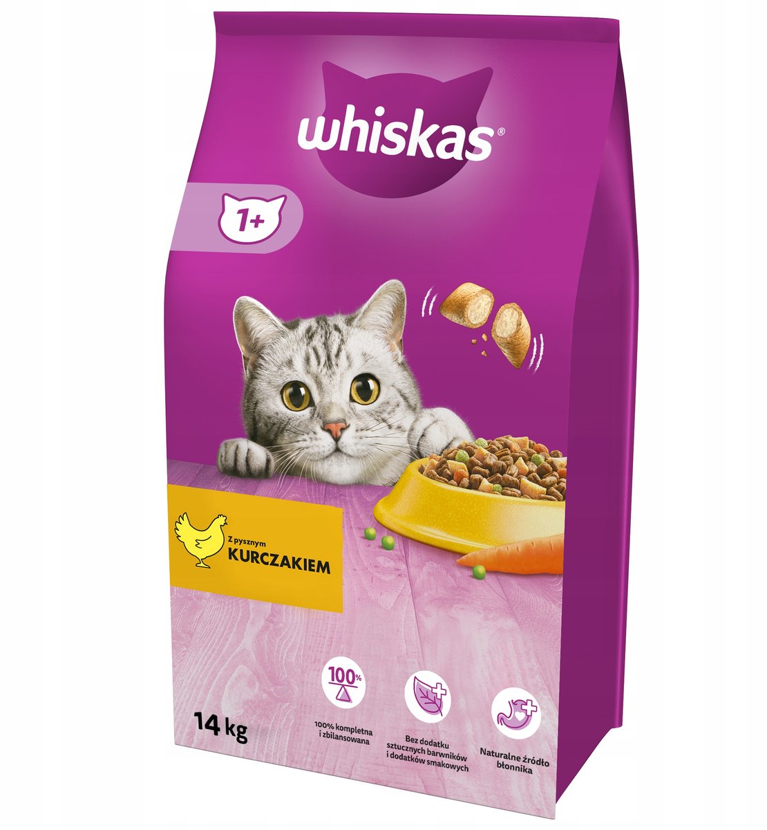 Bol.com Whiskas - Volwassen - Droogvoer Met Kip En Groenten - 14kg aanbieding