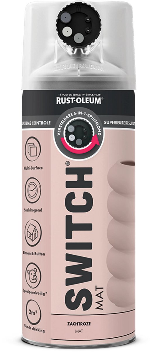 Rust-Oleum Switch Spuitbus Verf Mat 400ml - Zachtroze