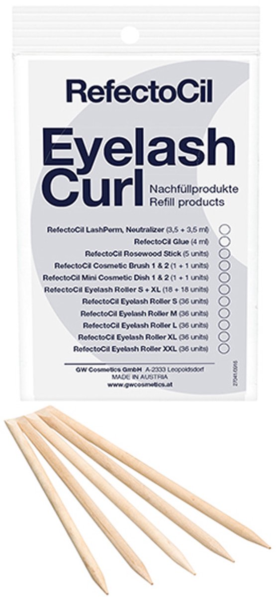 RefectoCil - Eyelash Curl Refill Rosewood Sticks - 5pcs