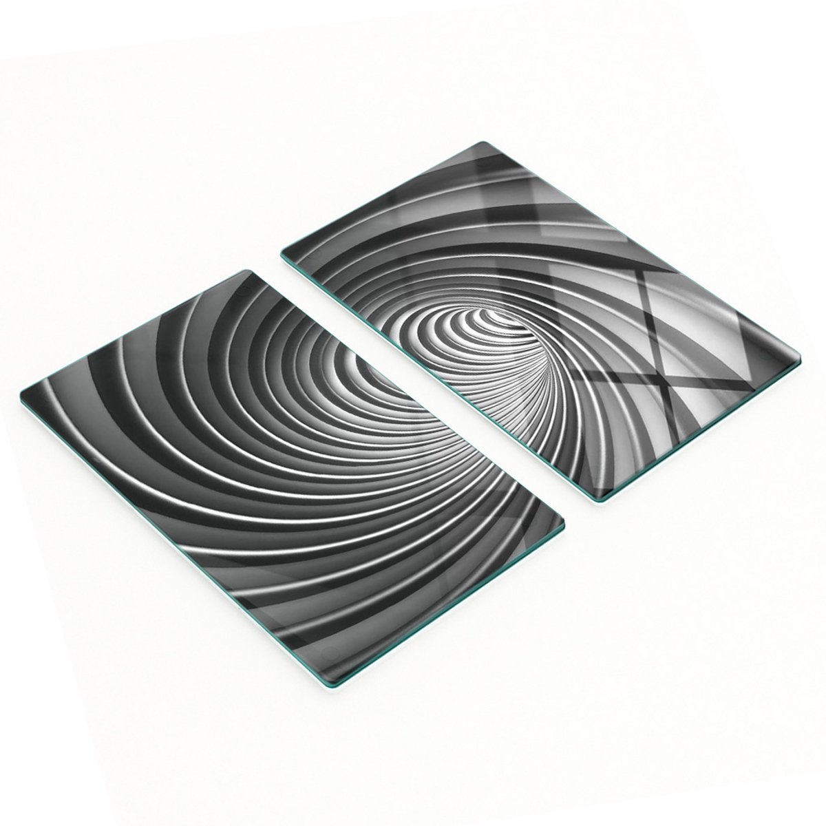 Glazen snijplanken voor in de keuken met abstracte wervelende afbeeldingen 2x30x52 cm