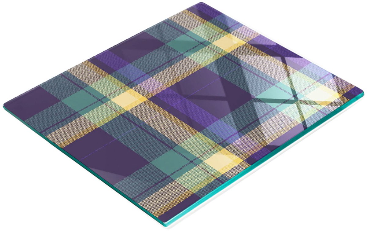 Duurzame en stijlvolle glazen snijplank met rasterstructuur, 60x52 cm