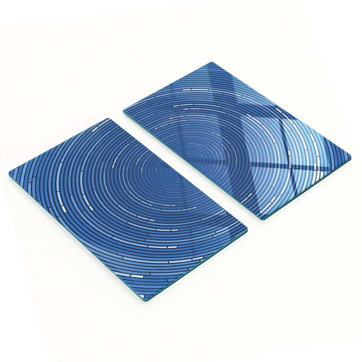 Multifunctionele decoratieve glazen borden met abstracte cirkels, 2x30x52 cm