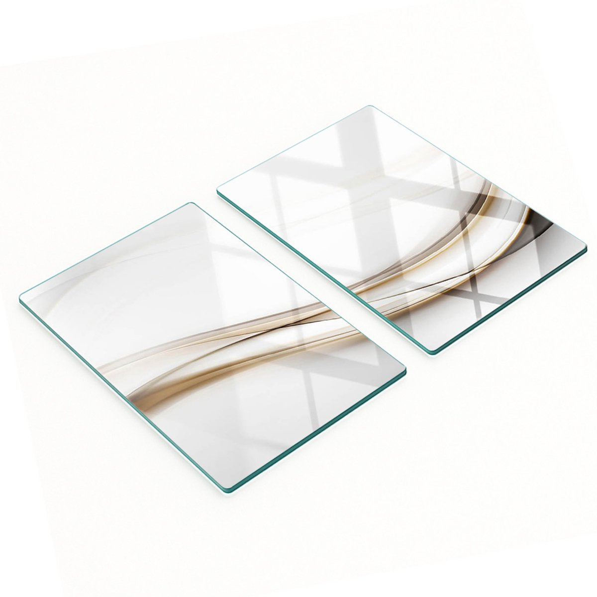Multifunctionele decoratieve glazen panelen met abstracte golven, 2x40x52 cm