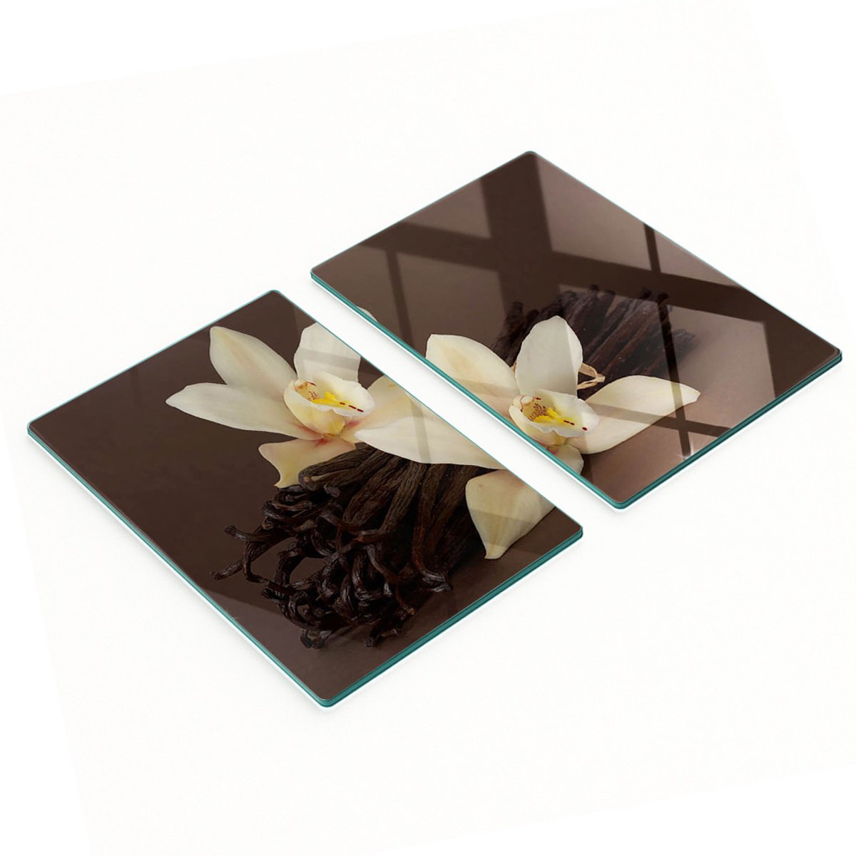 Decoratieve glazen serveerplanken voor snacks met vanillesmaak, 2x40x52 cm