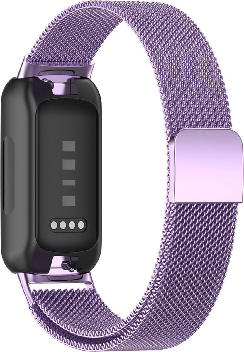 Scoby - Horlogebandje - Smartwatch Band - Geschikt voor FitBit Inspire 3 - Magneetsluiting - Stijlvol - Comfortabel - Elegant - Paars