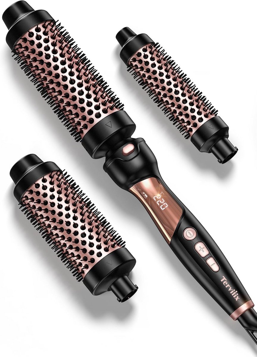 Verwarmde Krulborstel Set 3-in-1 met 9 Temperatuurinstellingen voor Volume