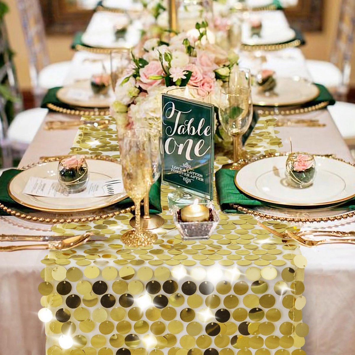 Sprankelende Pailletten Tafelloper Rechthoekig 30 x 275 cm voor Feestelijk Decoratie