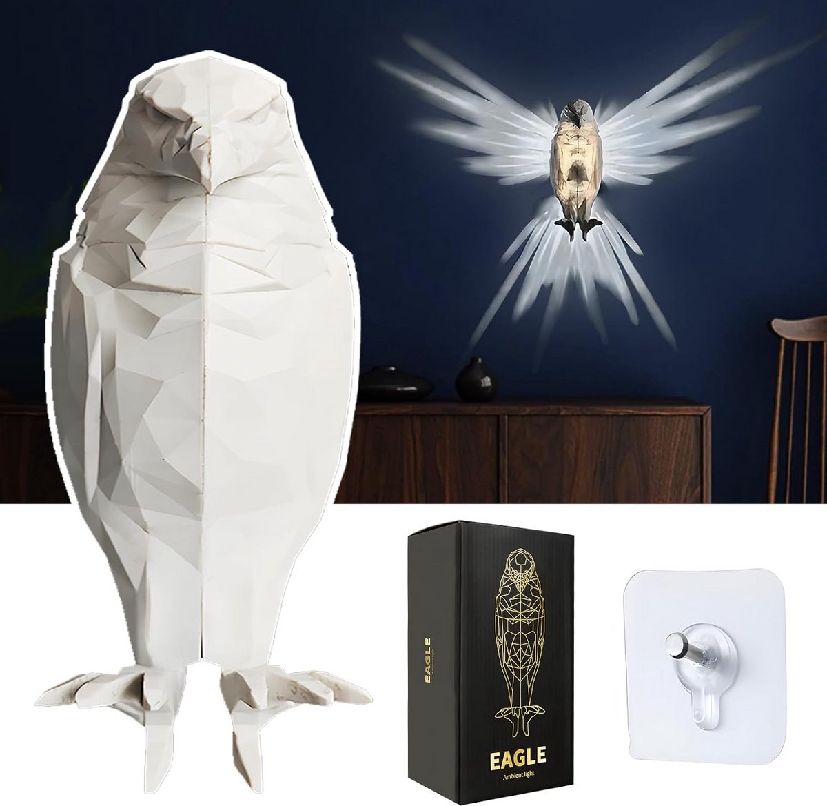 3D Dierlijke Wandlamp met Vleugels LED Nachtlamp voor Thuis en Tuin