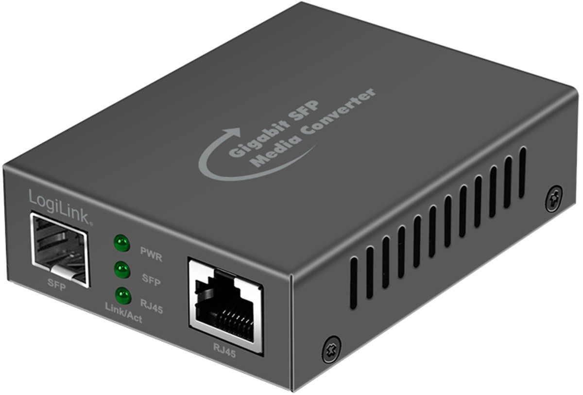 LogiLink Gigabit mediaconverter RJ45/SFP zwart