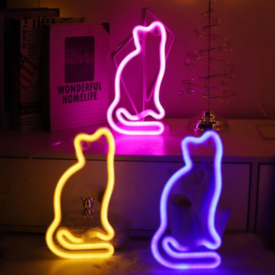 Lief Neon Kat Licht voor Slaapkamer en Decoratie | bol