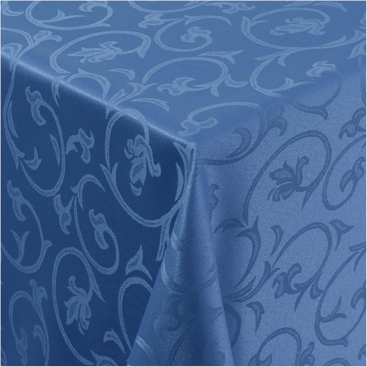 Elegante Jacquard Tafelloper Barok Patroon Vierkant 100x100 cm Onderhoudsarm Grijs