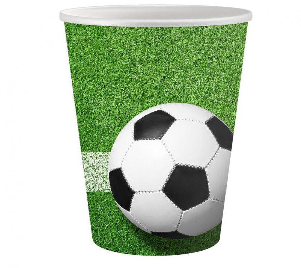 6 papieren voetbalbekers, 200 ml