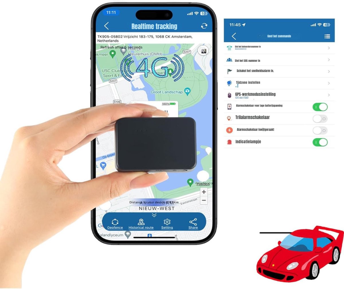 Core® GPS Tracker auto - GPS Tracker - GPS Trackers - Zwart - ‎6cm x 4cm x 2cm