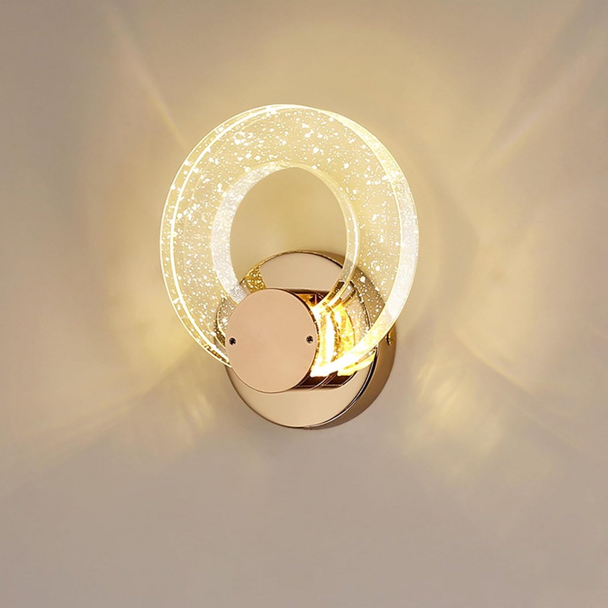 Moderne Kristallen LED Wandlamp Goud - Dimbare 3 Kleuren Binnenverlichting voor Woonkamer, Slaapkamer, Badkamer