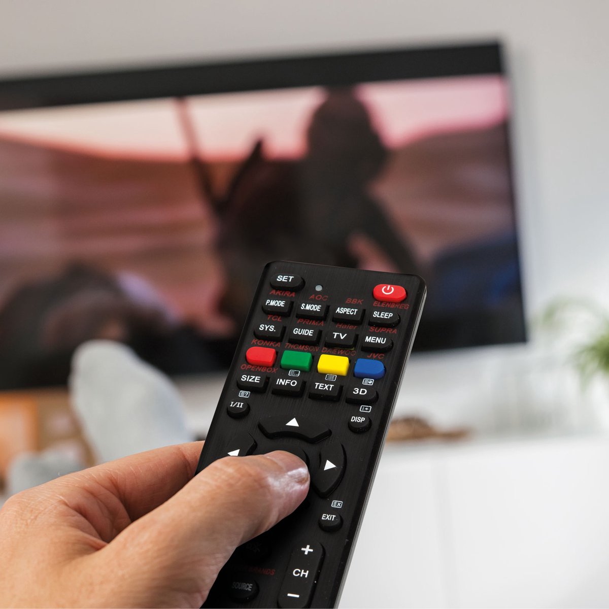 Universele TV afstandsbediening - compatibel met 250+ modellen - zwart - werkt op 2x AAA batterijen [39680]