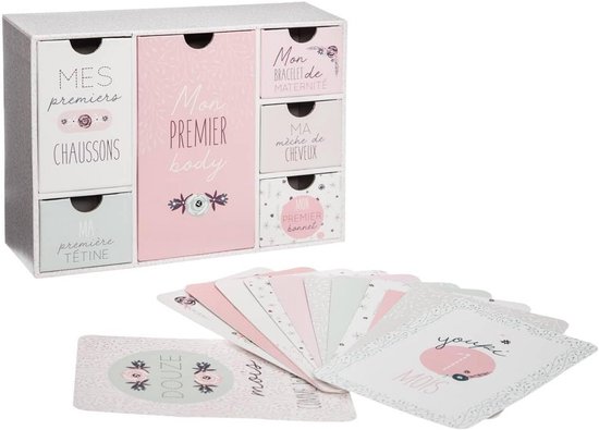 Liefdevolle Cadeauset Kraamcadeau met Fotolijst en Kaartjes Roze — afbeelding 4