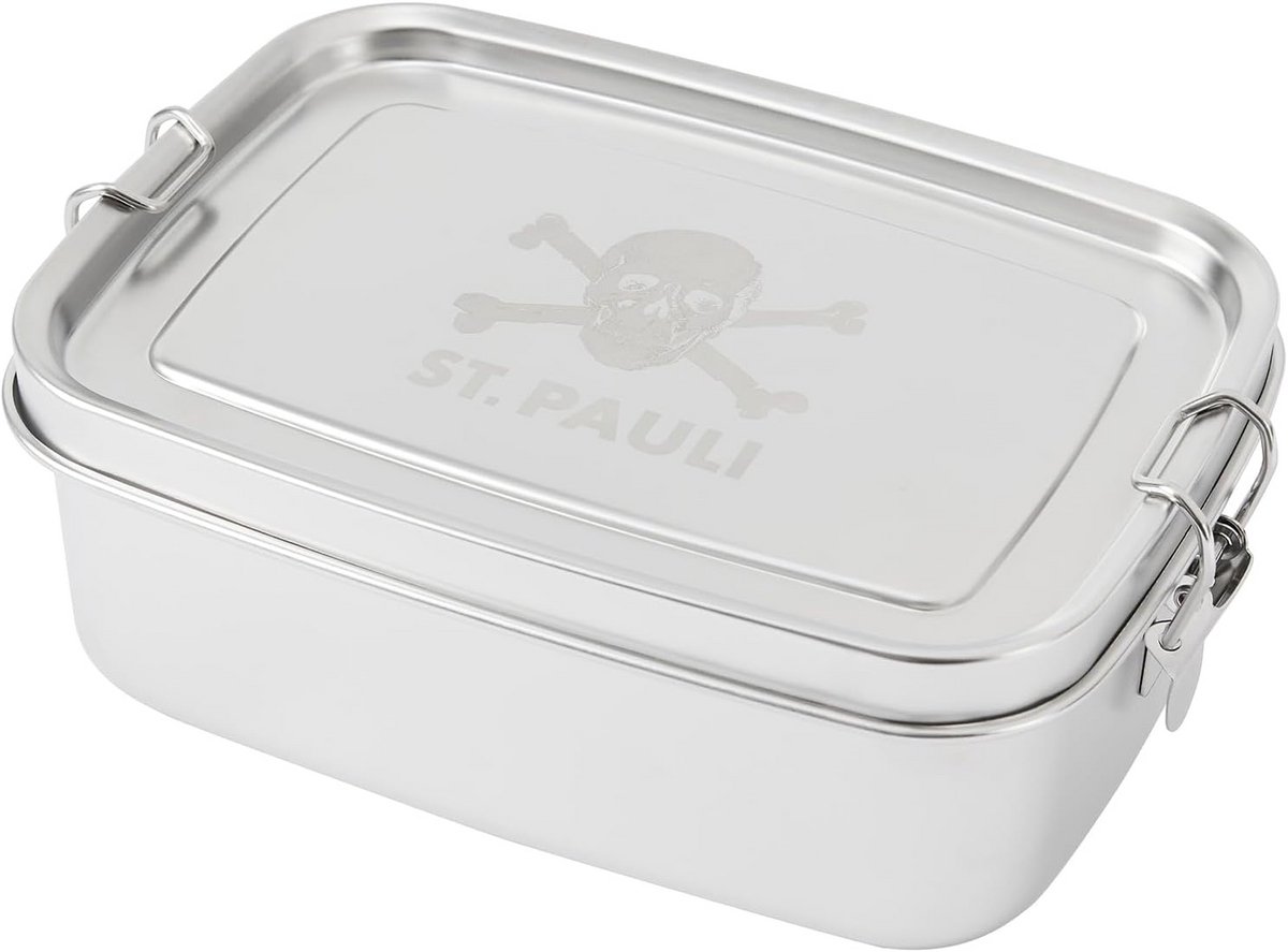 Stevige Lunchbox RVS met Doodshoofd – 1100ml – Lekvrij en Vaatwasserbestendig