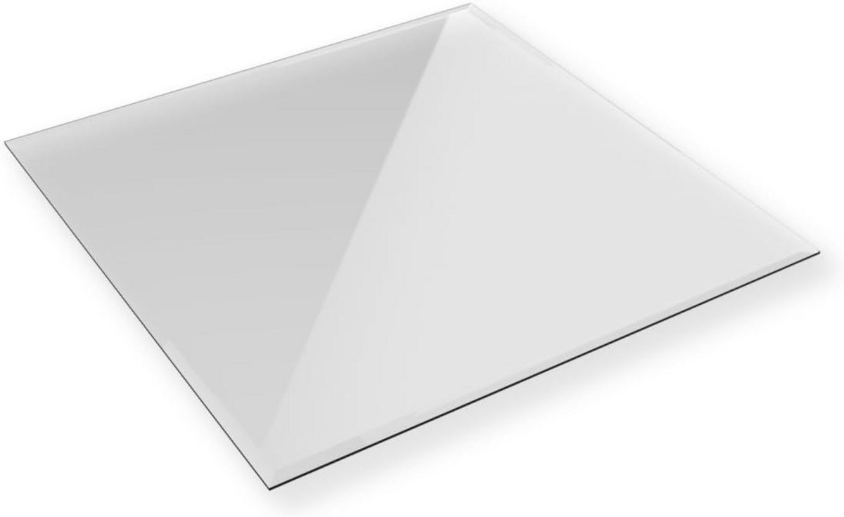 Veelzijdig Glasplaat 50x50 cm - 6mm ESG Veiligheidsglas met Gefacetteerde Rand