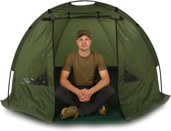 Koepeltent voor 1-2 Personen - Winddicht en Waterdicht - Met Raam - Ultralicht Ontwerp - Ideaal voor Kamperen en Trektochten - 215 x 121 x 118 cm